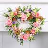 Valentine Day Wreath Heart Shaped Garlands Wreath Vintage Art Simulation Rose Flowers Wreath for Wedding Home Decors