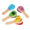 Castañuelas de Madera de Dibujos Animados para Niños Sonajas de Cinco Tachuelas Campanas Sonoras Clapper de Mango Instrumentos Musicales Juguetes Juguetes Educativos Para Niños