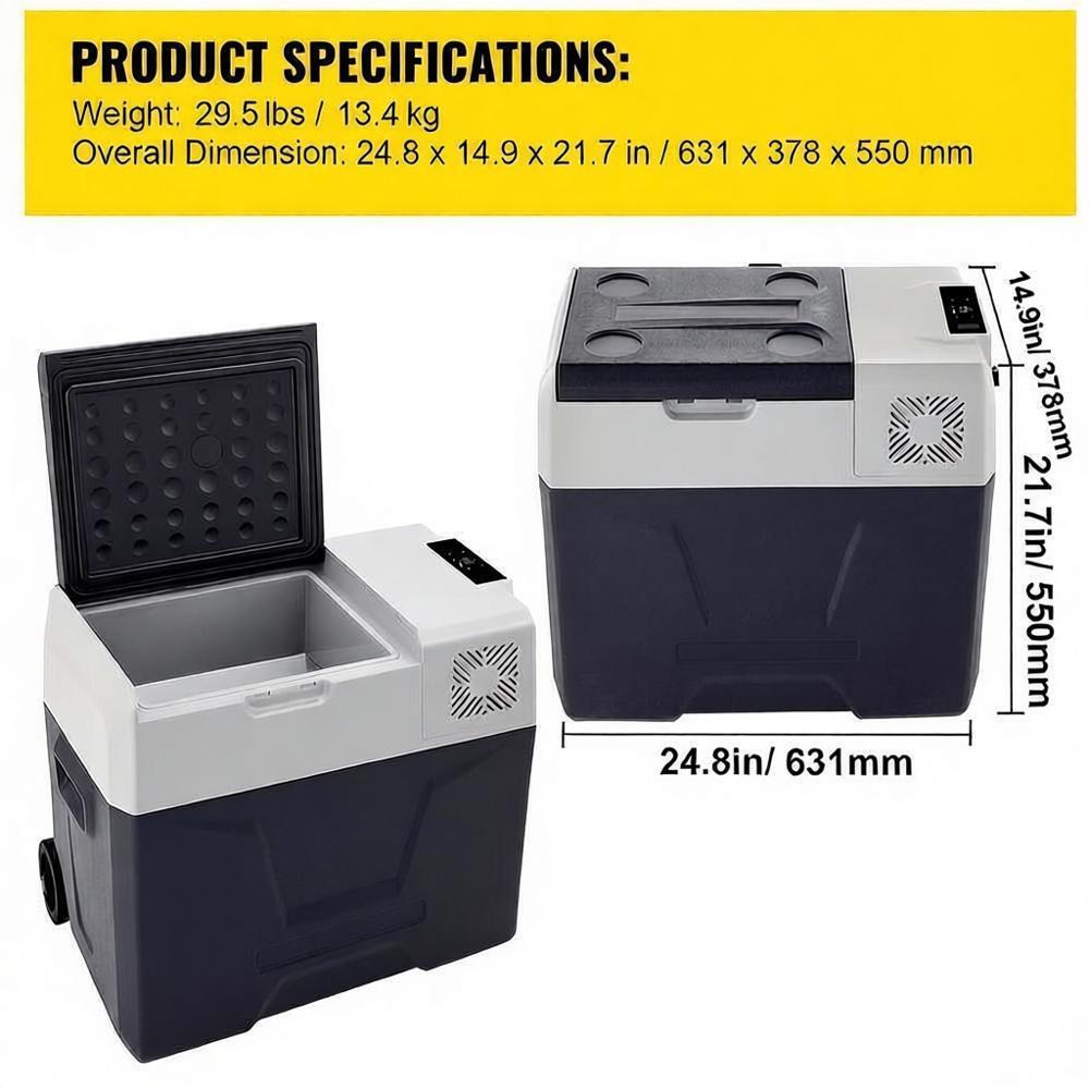 Compressor Refrigeration Box 50L Small Refrigerator Bicycle Camping Portable Refrigerator