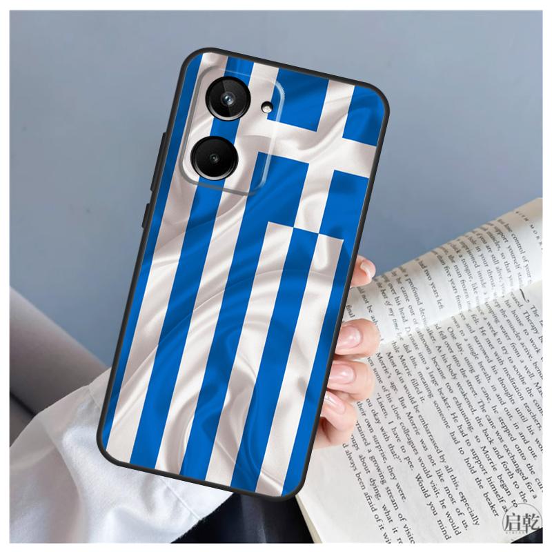 Greece Greek Flag For Realme C61 C63 C71 C55 C67 C51 C75 C65 C53 C35 11 12 13 14 Pro Plus GT6 GT7 15 Pro Case