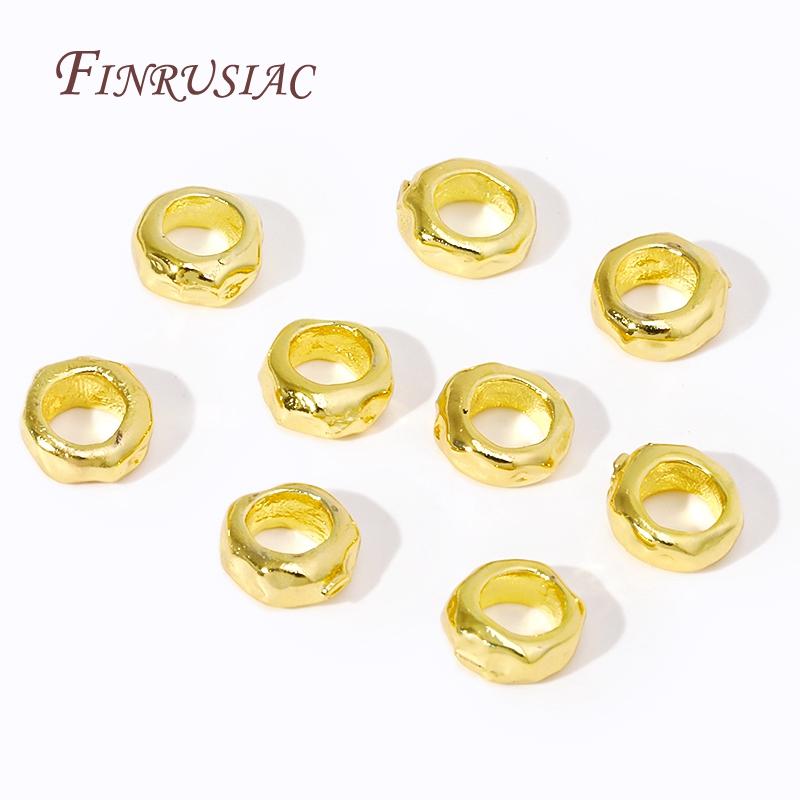 18K Gold Plated/Rhodium Irregular Spacer Beads,Separator For Beads,Metal Bracelet Beads DIY Jewelry Making Accessories