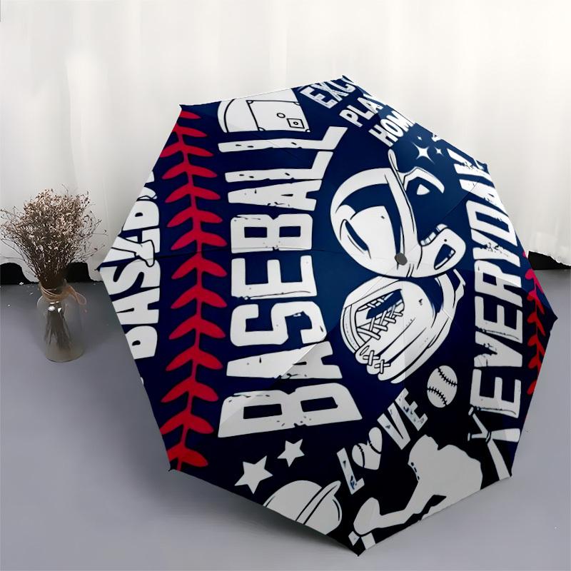 1pc Baseball Everyday Love Play Ball Home Run Umbrella with Plastic Handle,Suitable for All Seasons Home Travel Outdoor UmbrellaDD074