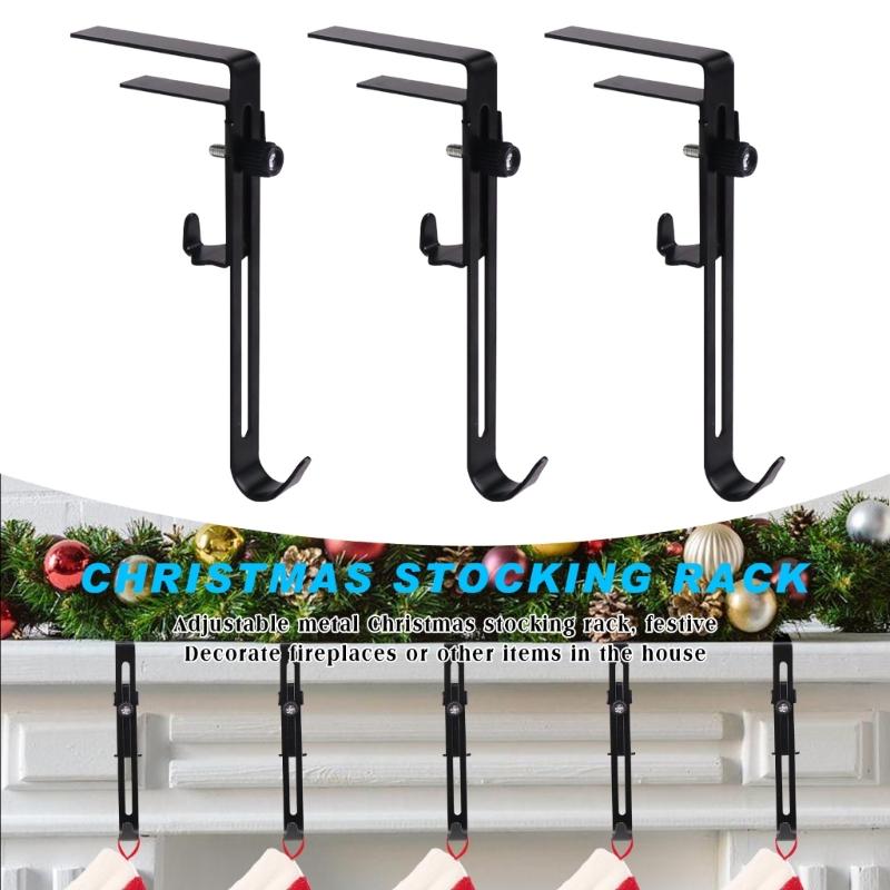 Expandable Mantels Hook For Holiday Decorations Nonslip Practical Iron Stocking Hanger Nonslip Iron Wall Hook