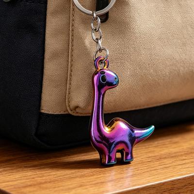 Dinosaurier Schlüsselanhänger Legierungsmaterial Langlebig Galvanisiert Niedlich Langhals Brachiosaurus Anhänger für Schlüssel Taschen Kinder Erwachsene Geschenk in Phantomgrünen Farben
