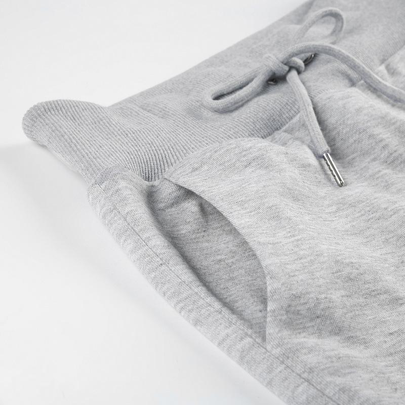 Fashion Solid Casual Sweatpants Women Pockets Low-Waisted Straight Lge Pants Spring Autumn Drawstring Basic Trouser