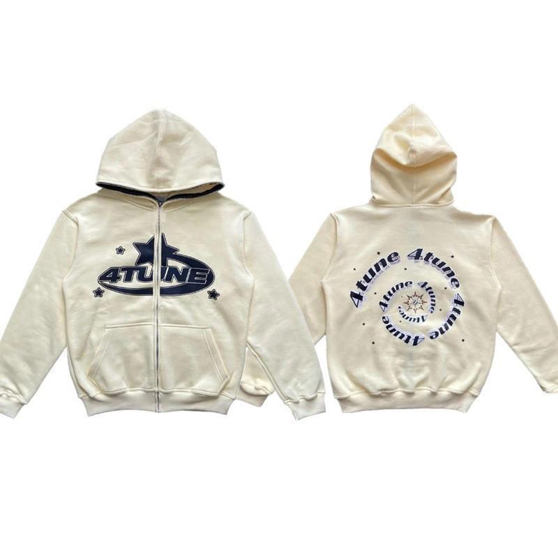 PlusSize Clothes Star Letter Print Retro Oversized Hoodie Women Y2K Street Hip-Hop Color Harajuku Casual Zipper Women Sweatshirt