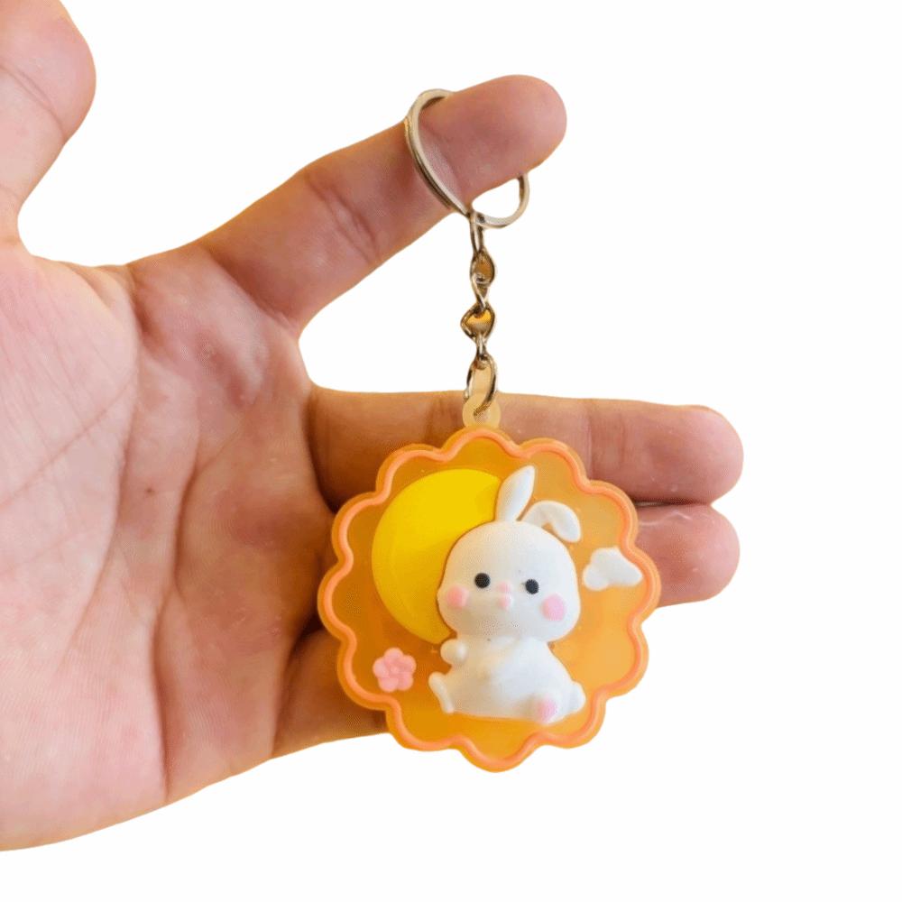 Creative Mooncake Little Rabbit Keychain 3D Cute Rabbit Keychain Daily Use