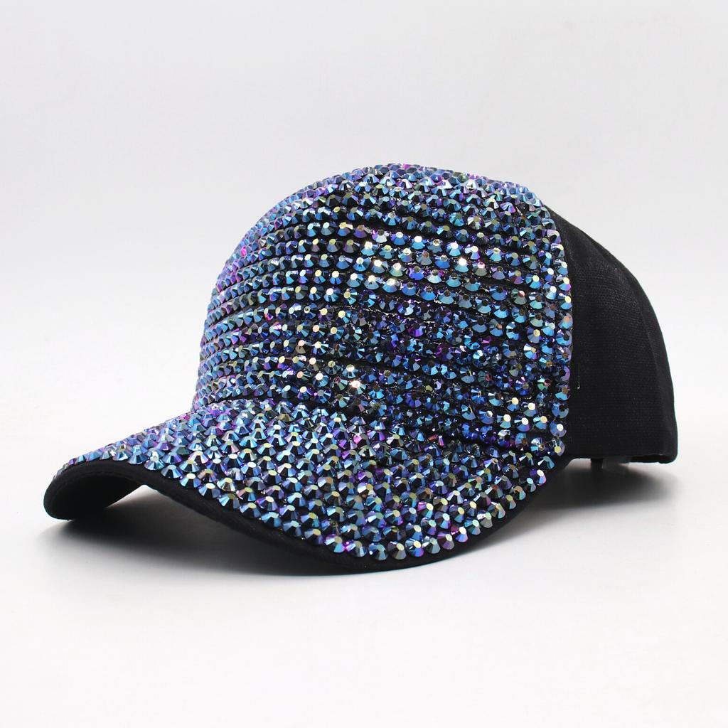 Diamond Hat Female Cap Casual Rhinestone Baseball Cap Sequin Visor Handmade Visor