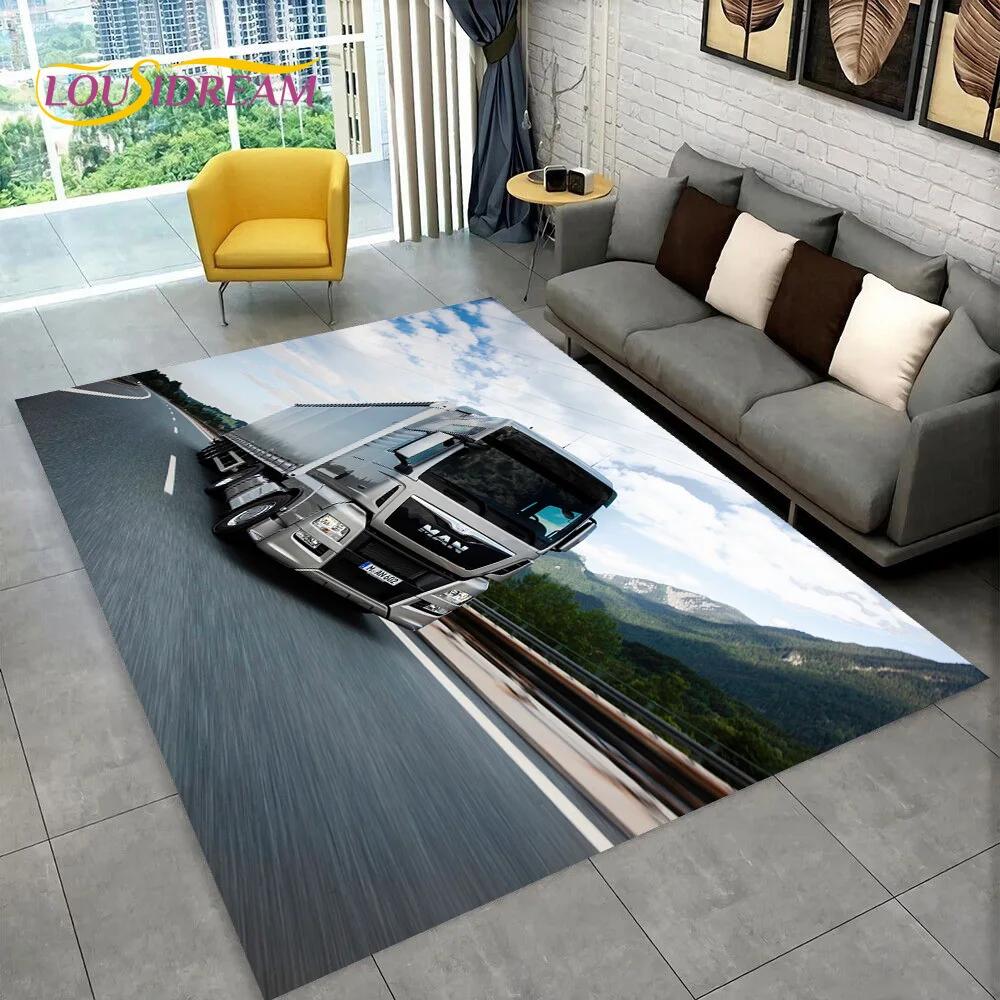 Latest MAN Truck Lorry 3D Printing Rug Carpet for Living Room Bedroom Home Decor,Floor Mat Non-slip Decoration for Sofa Doormat