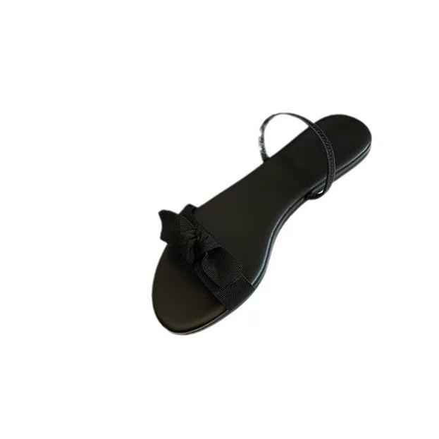 Flat-bottomed bow sandals fairy shoes, new versatile and not tired sandals