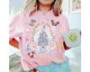 Watercolor Bow  Castle Tshirt Magic Kingdom Girls Tshirt Suitable For Unisex Unisex Families Children