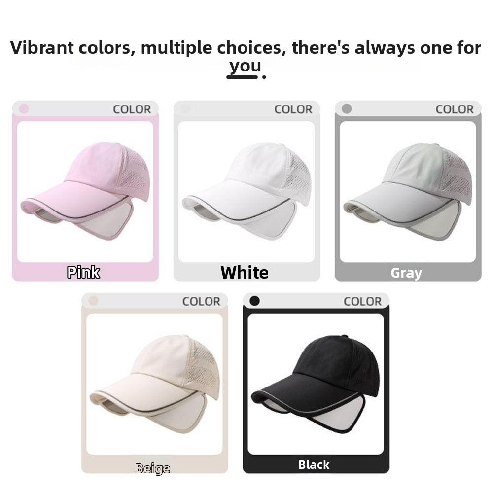 Portable Wide Brim Baseball Hat Quick Dry Sunscreen Sun Hats Retractable Anti-UV Fishing Hat Unisex