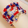 Popular Independence Day Bracelet 1-pack combination, personalized American flag letter beaded beaded jewelry