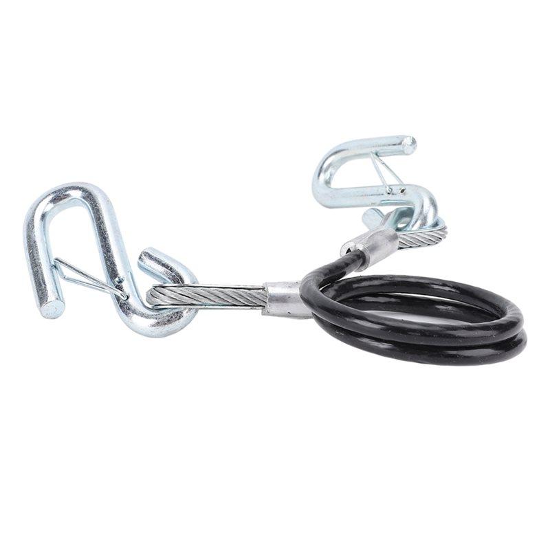 For RV Trailer Safety Cable 3500Lbs Load Capacity With 2 Hooks Galvanized Iron High Strength