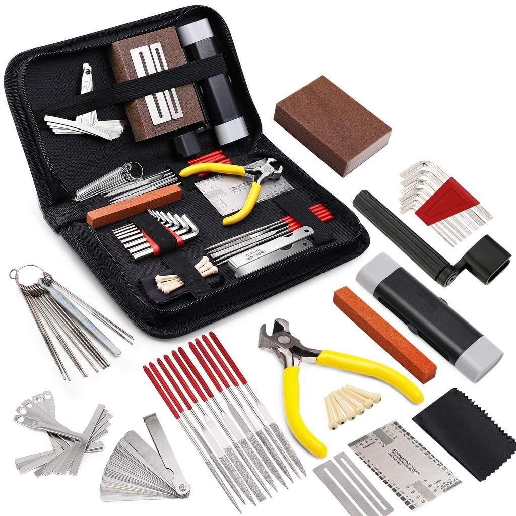 Miwayer 25pcs Guitar Repairing Tools Kit Setup Kit with Carry Bag Perfect Gift for Music or String Instrument Enthusiast