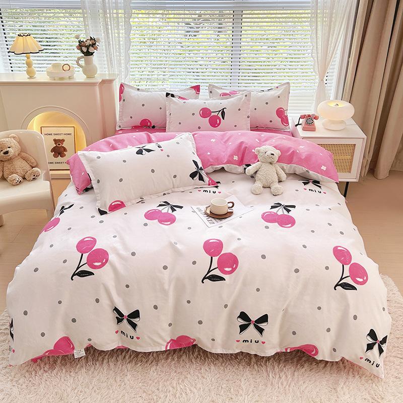 Fresh and Pastoral Style of Plants and Flowers, Dormitory Home Three-piece Set, Four-piece Set, Silky Soft and Delicate Bedding