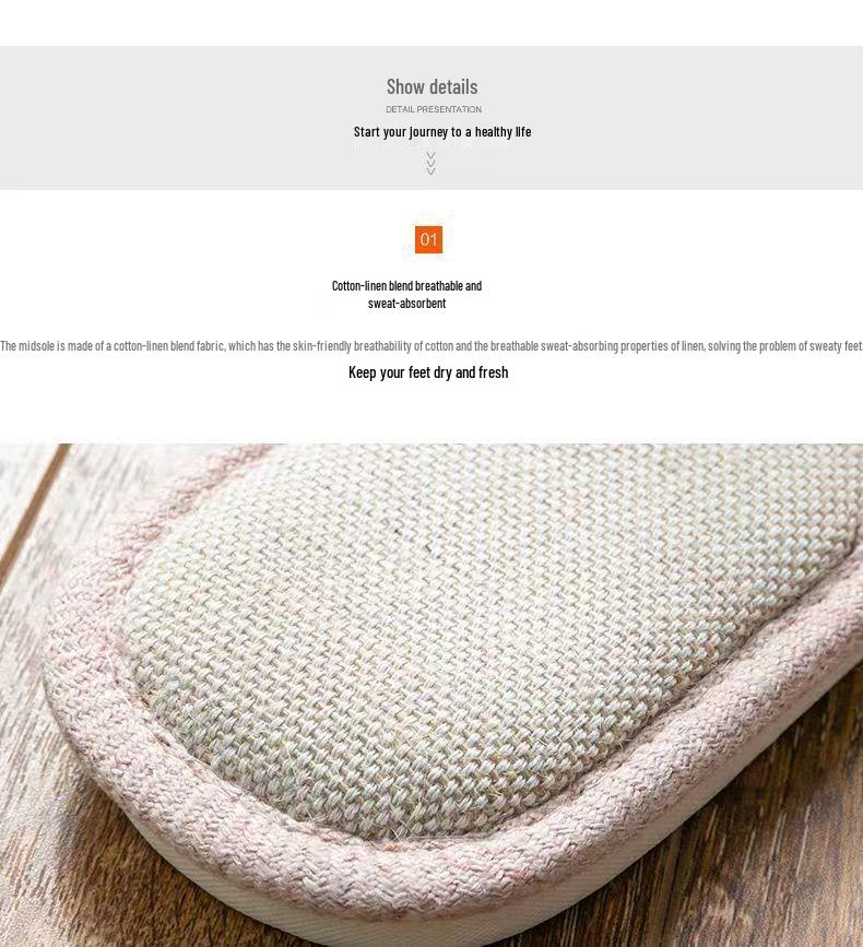 Unisex Cotton Linen Indoor Slippers - Non-Slip, All-Season Comfort for Couples