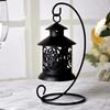 Hanging Candlestick Wrought Iron Art Vintage Hollow Out Lantern Candle Holder Tabletop Wedding Party Romantic Home Decoration
