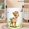 1pc Laundry Basket, Spring Butterfly Llama Baskets for Organizing, Baskets for Storage, Collapsible Storage Baskets, Large Round Foldable Storage Bin 