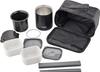 Wahei Freiz Bento Box, 640ml, Black, Slim, with Rice Container, Two Side Dish Containers, Chopsticks, and Insulated, Fortec Lunch, FLR-5957