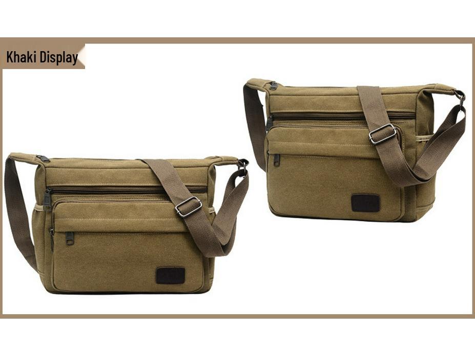 Herren Canvas Umhängetasche mit großer Kapazität und mehreren Fächern für Outdoor-Sportarten