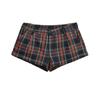 BM Sense American Vintage Red Plaid Low Waist Shorts Women Gyaru Contrast Color Summer Hot Pants All-Match Casual Pants