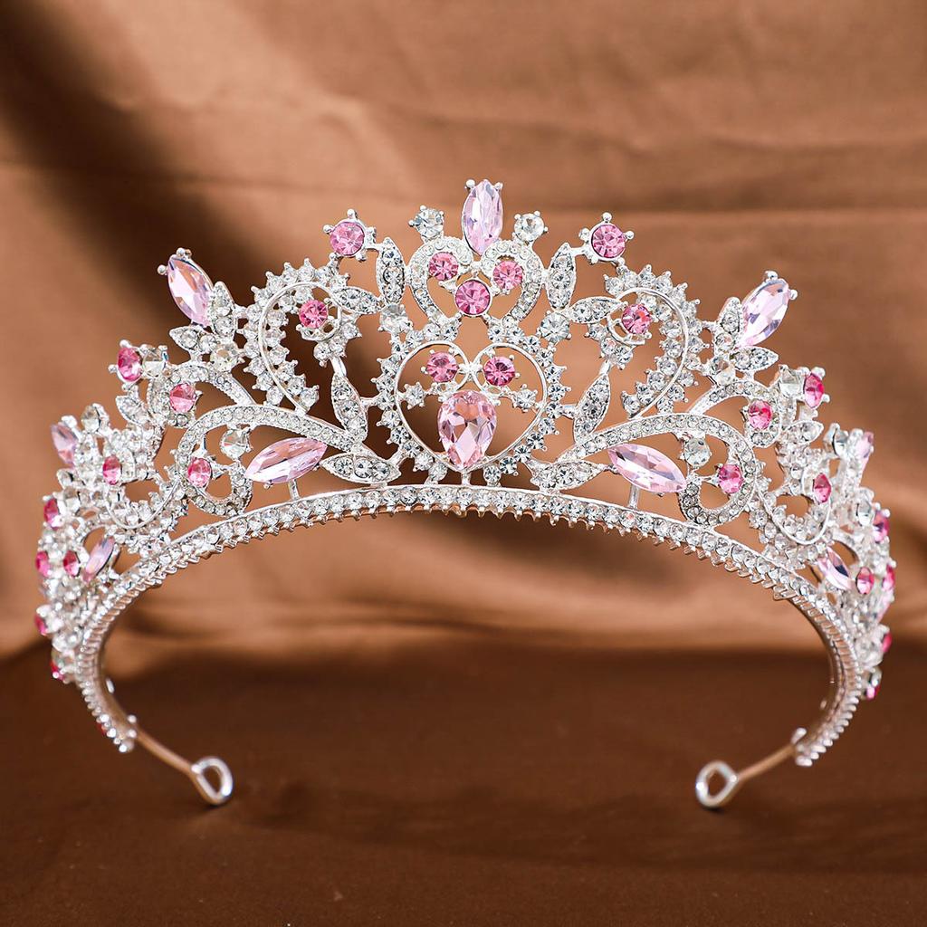 European and American Bridal Tiara Baroque Crown Rhinestone Princess Crown Hair Accessories Wedding Anniversary Style Dress Headband Accessories