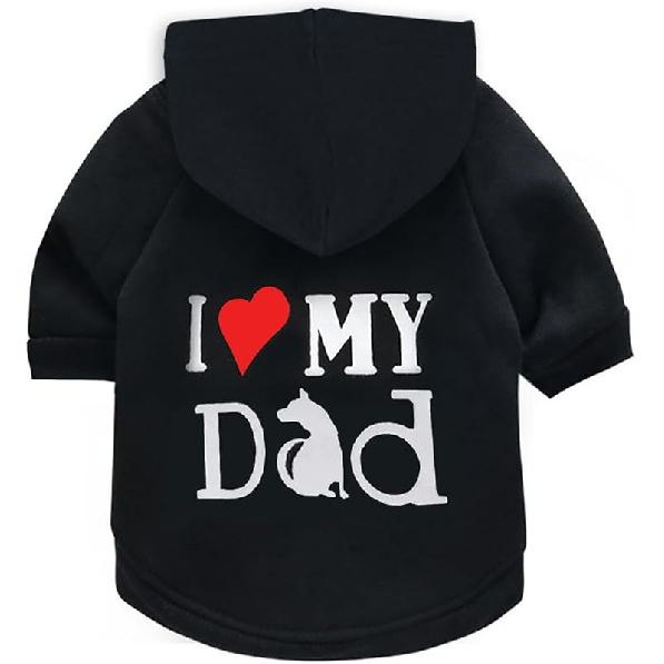 

Худі для собаки Худі для собак для маленьких собак Одяг Я люблю свого тата Флісовий светр Зимова кофта Тепле бавовняне худі для собаки для маленької собаки Кіт Тато Синій L X-Small (Chest girth: 12.