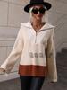 Autumn and winter pullover color matching knitting long-sleeved European and American autumn and winter knitting European and American