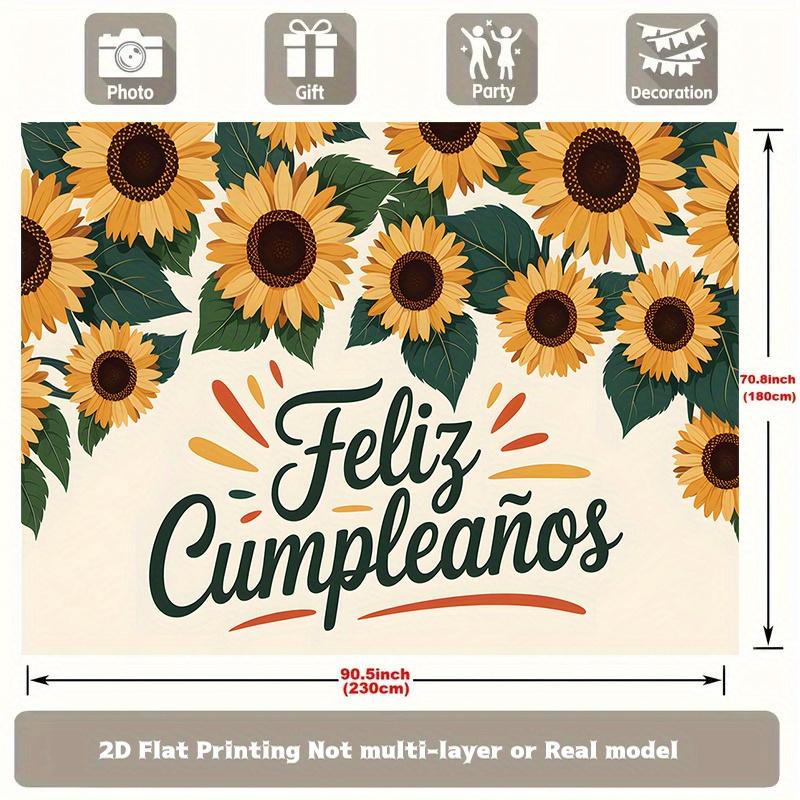 Party Backdrop Flat Spanish Sunflower Patterned Made Well Backgrounds Photo Booth Background Birthday Party Decor