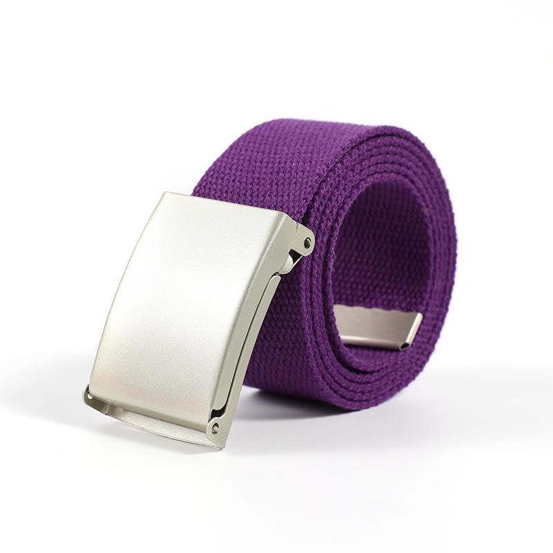 Unisex Universal Webbing Belt with Alloy Buckle - No-Hole Candy Colors, Simple & Versatile Design