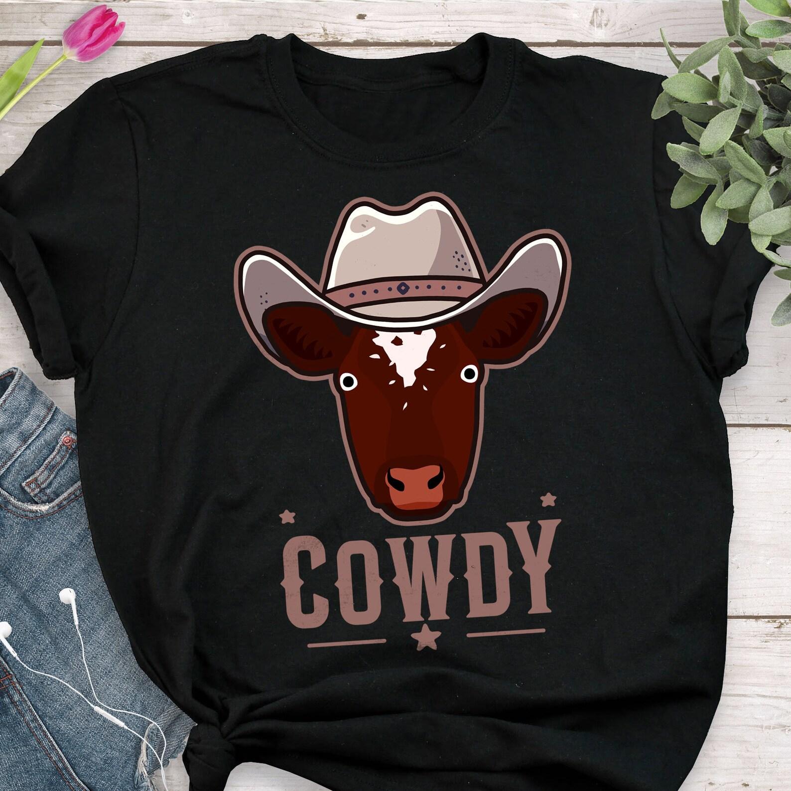 Dairy Shorthorn Cow Shirt, , , Funny Cowboy Lover Gift, Cowdy, Cute Howdy T-shirt, Western Tee Texas Farm Farmer Rancher Homestead 100