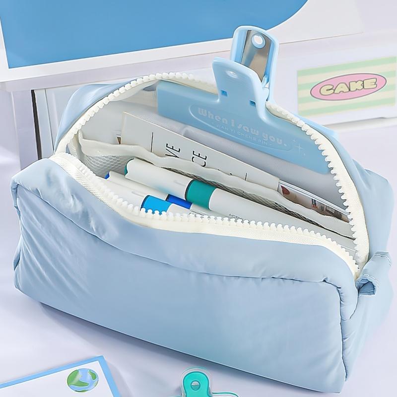 1 pz Astuccio Matite Kiss Cream Borsa Porta Penne Simpatico Cartone Animato Cane & Gatto Design Semplice Grande Capacità Pochette Portaoggetti Stile Giapponese