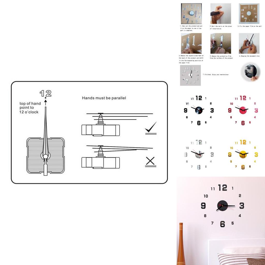 Elegant 3d Diy Acrylic Digital Wall Clock For Creative Home Living Room Decoration