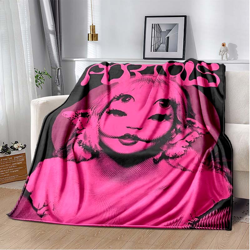 

Pink Roses & Typography Print Flannel Blanket, Dark Floral Throw Blanket 80cm x 120cm