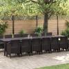 15-piece Garden Dining Set with Brown Poly Rattan Cushions 3378800