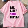Eat Sleep Yaoi Repeat T Shirt Unisexga Tshirt Unisex Breathable TShirt Short Sleeve Round Neck Tees Clothes Tops