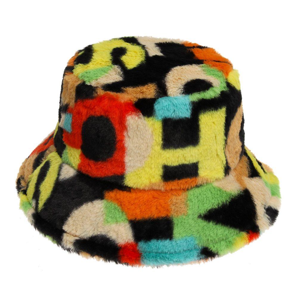 Winter Faux Fur Casual Soft Panama Hat Bucket Hat Fisherman Cap Sun Cap