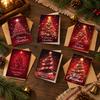 Christmas Greeting Cards for Relatives 6 Pcs Tree Cards, Merry Sparkly Festive Gift Holiday with Envelopes Winter, Xmas Party Supplies Winter Themed