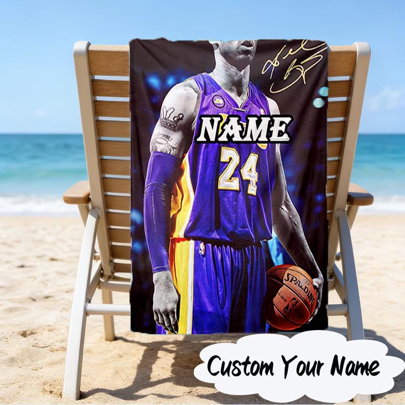 Custom Name Legacy Lakers' Gold Microfiber Beach Towel Super Soft & Absorbent for Bath, Beach, Travel  Bath Time Accessory, Fan gifts