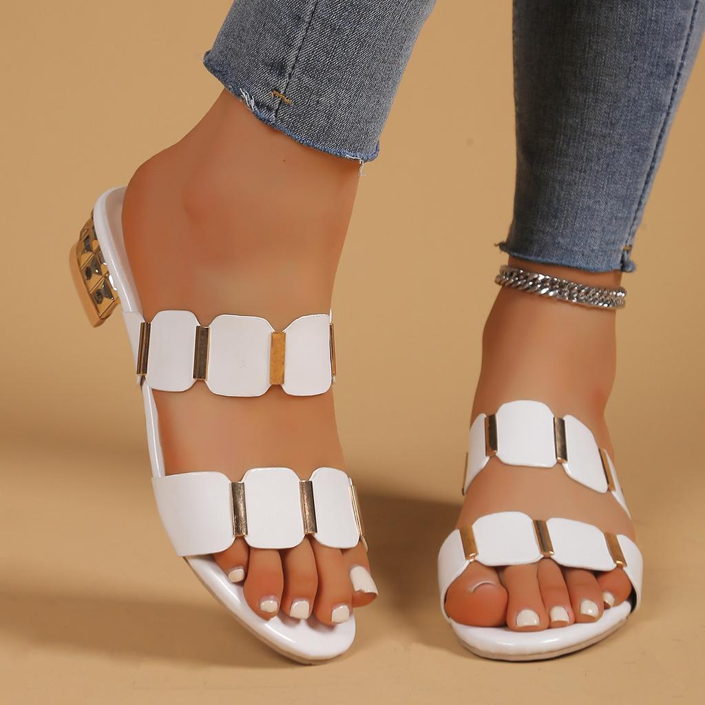 Chanclas de Nuevo Estilo para Tallas Grandes, Zapatos de Tacón Alto con Suela Gruesa para Mujer
