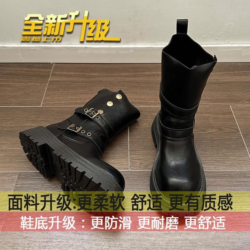 Maillard Brown Boots Platform Black Short Boots Women's 2025 New Autumn Retro Women's Shoes British Martin Boots
