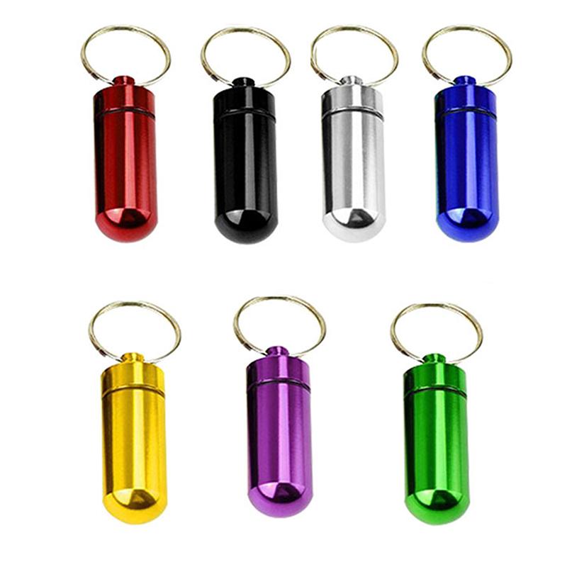 Waterproof Aluminum Pill Box Cache Drug Holder Container Keychain Medicine Box