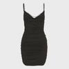2023 Sommer V-Ausschnitt Slim Kleid mit Hot-Drill-Details