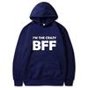 BFF Printed Hoodie Autumn Winter Women Men Casual Loose Simple Fashion Comfortable O-Neck Long Sleeve Fleece Sweatshirts