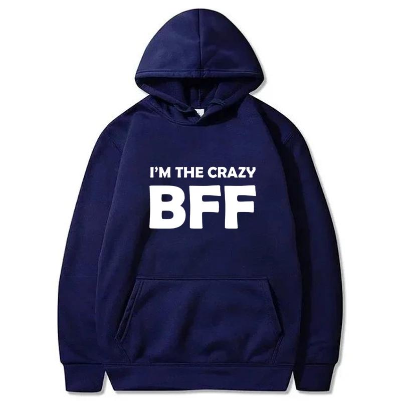 BFF Printed Hoodie Autumn Winter Women Men Casual Loose Simple Fashion Comfortable O-Neck Long Sleeve Fleece Sweatshirts