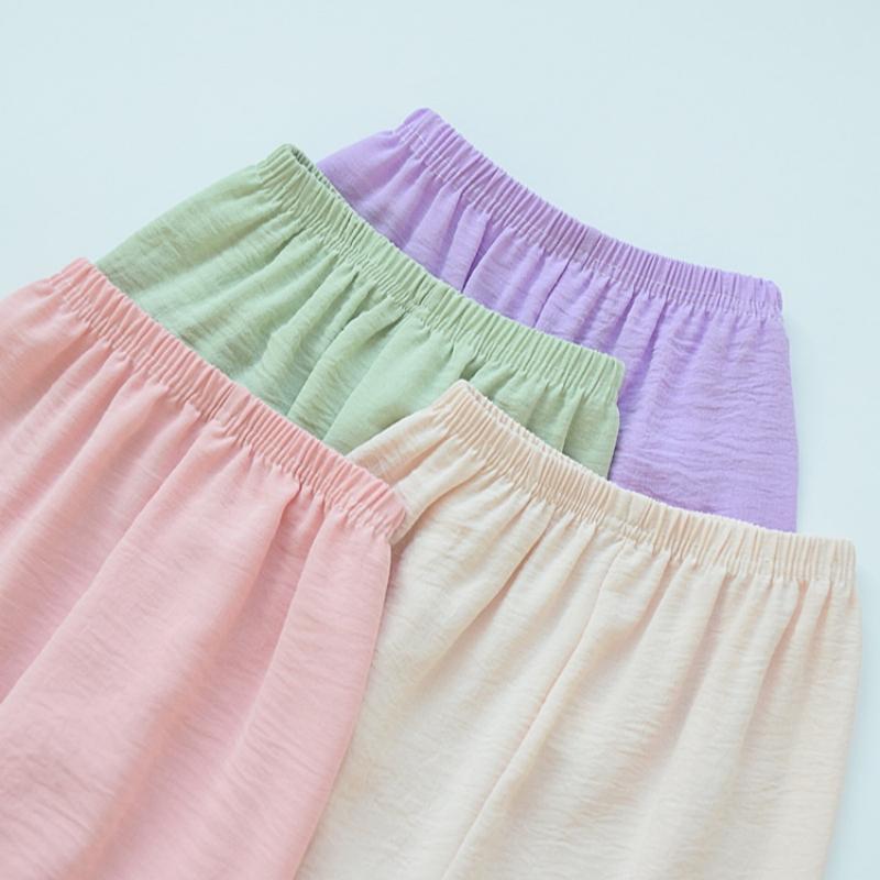Dětské cool kalhoty pro chlapce dívky léto korejský ležérní sportovní dětské volné kalhoty jednobarevné měkké teenagerské rovné kalhoty 1-7 let