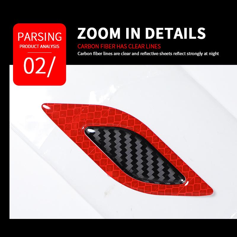6Pcs/Set Car Reflective Strips Carbon Fiber Car Sticker Truck Auto Motorcycle Anti-Scratch Safety Warning Sticker 5 Colors
