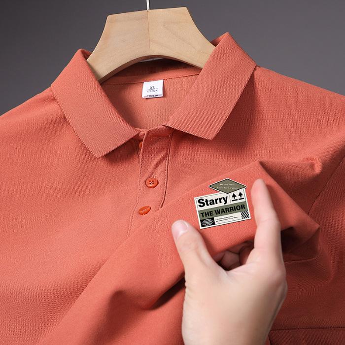 Latest Summer T-shirt Relaxed Fit Trendy Lapel Short-sleeved POLO Top T-shirt