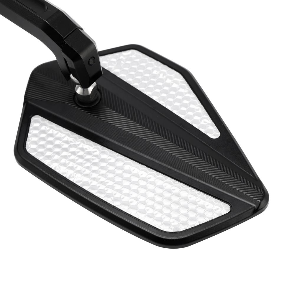 CNC Aluminium Black Bar End Mirror Set 7/8" Universal Fit Rearview Mirrors